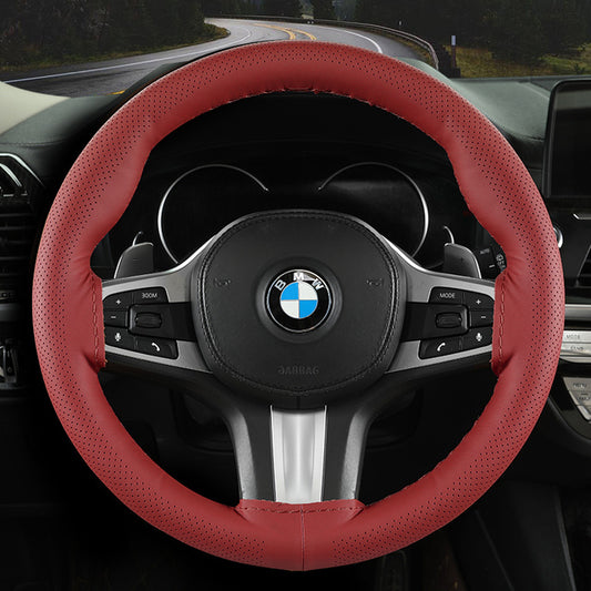 Audocvers Anti-Slip Leather Steering Wheel Cover 38cm