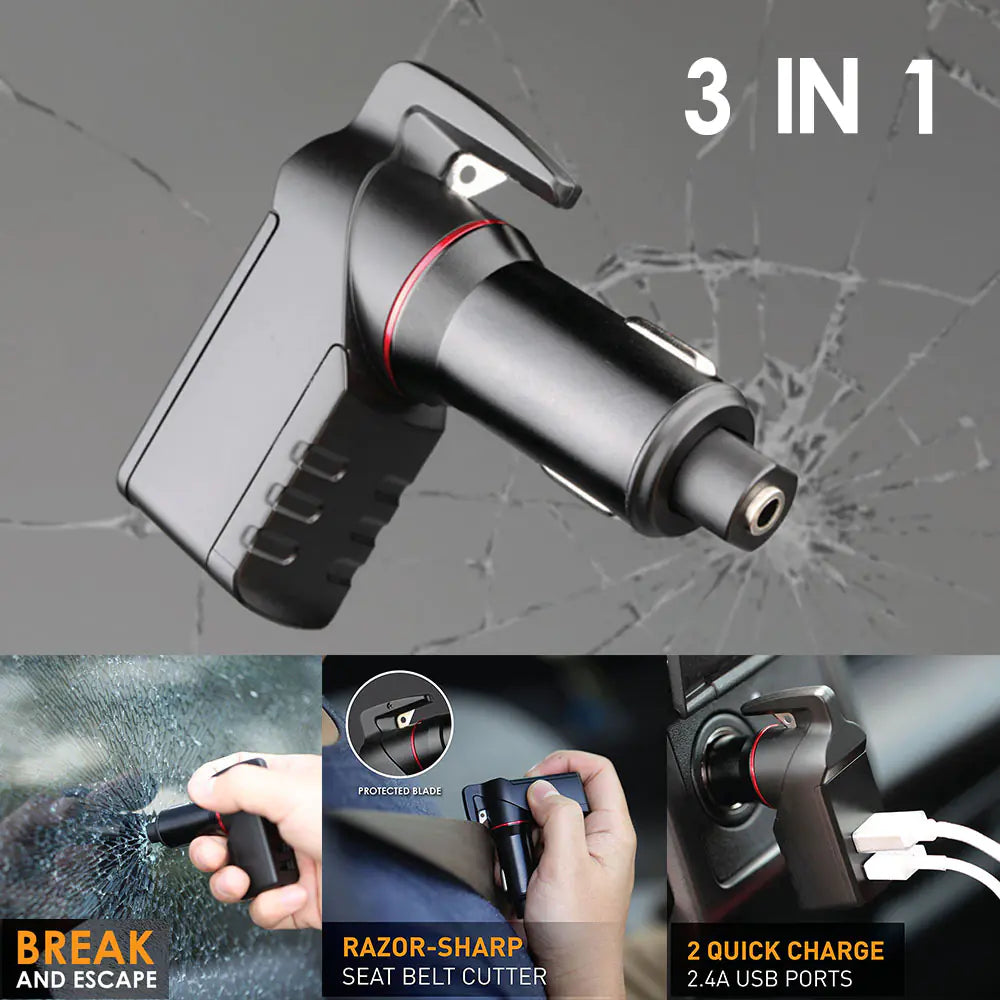 Car Charger and Window Breaker Combo